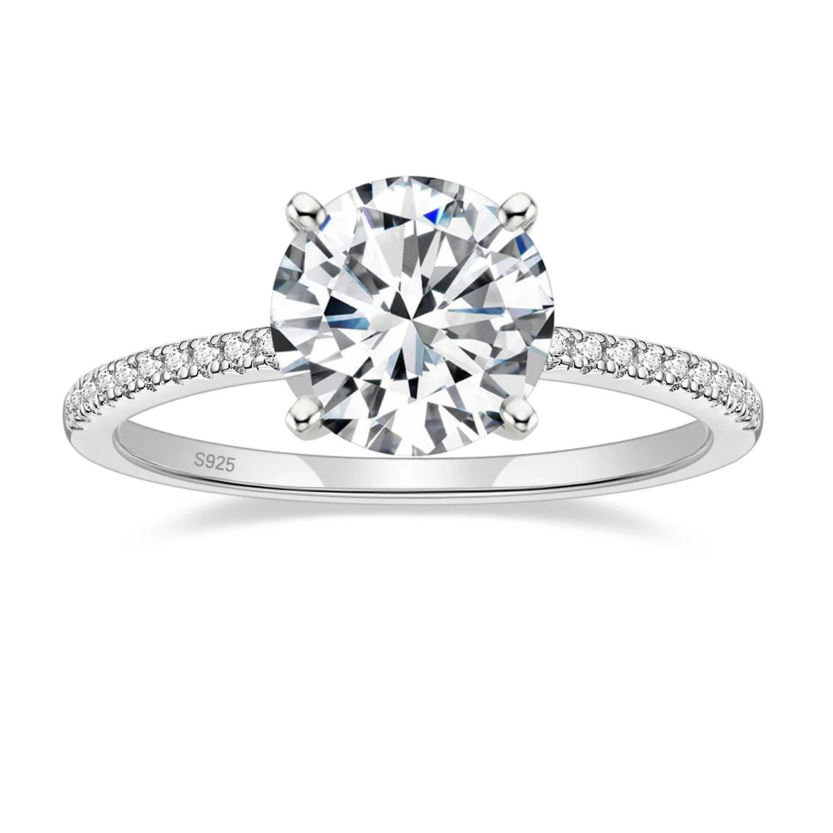 Freja Gem Spark Ring White - Silver