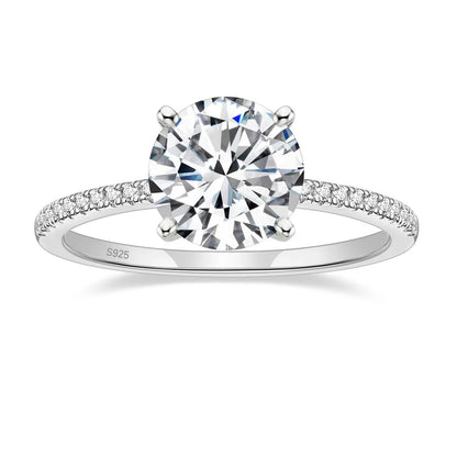 Freja Gem Spark Ring White - Silver