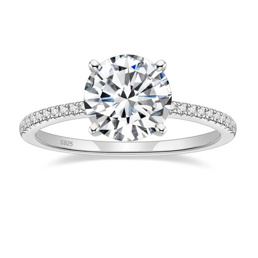 Freja Gem Spark Ring White - Silver
