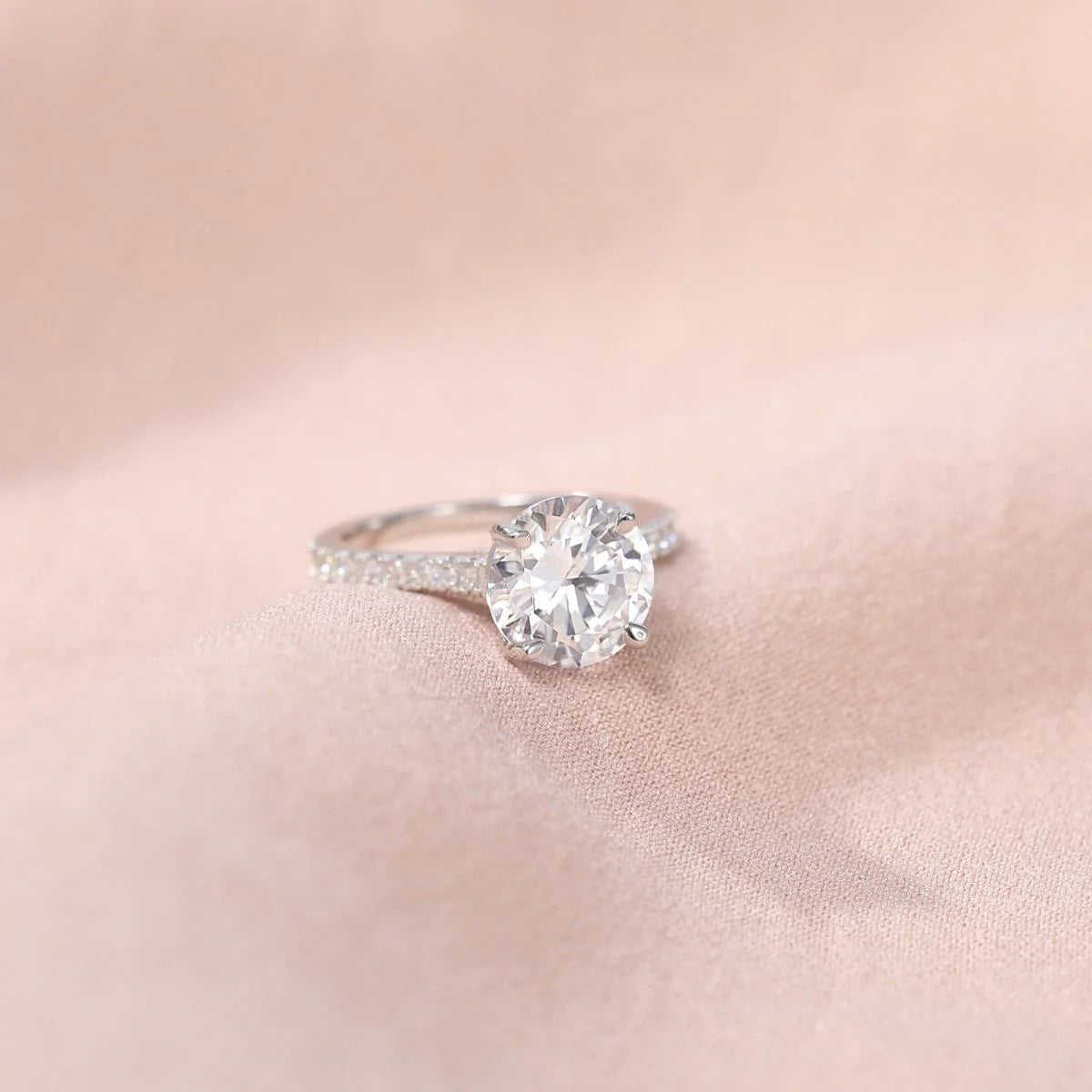 Freja Gem Spark Ring White - Silver