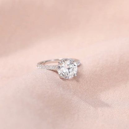 Freja Gem Spark Ring White - Silver